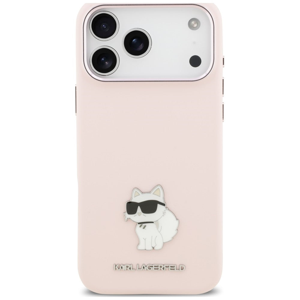 Deksel til Apple iPhone 18 Pro Max / 17 Pro Max, Karl Lagerfeld, Choupette Metal Pin, rosa