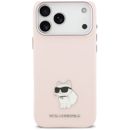 Deksel til Apple iPhone 18 Pro Max / 17 Pro Max, Karl Lagerfeld, Choupette Metal Pin, rosa