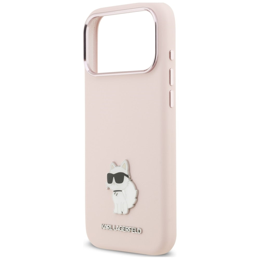 Deksel til Apple iPhone 18 Pro Max / 17 Pro Max, Karl Lagerfeld, Choupette Metal Pin, rosa