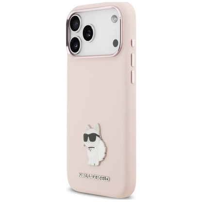 Deksel til Apple iPhone 18 Pro Max / 17 Pro Max, Karl Lagerfeld, Choupette Metal Pin, rosa