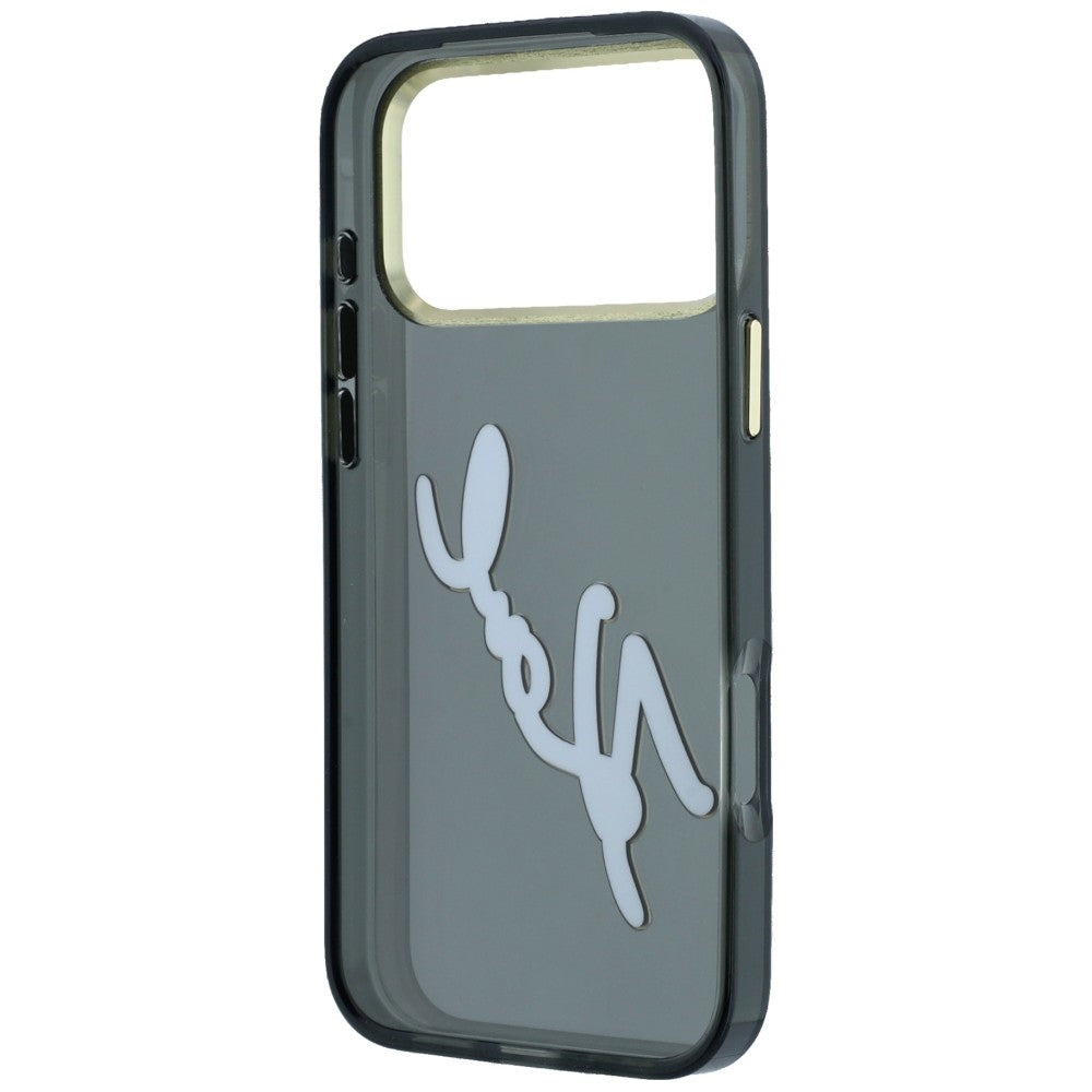 Deksel for Apple iPhone 18 Pro Max / 17 Pro Max, Karl Lagerfeld, IML Big Signature Resin Logo Metallramme, Svart