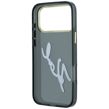 Deksel for Apple iPhone 18 Pro Max / 17 Pro Max, Karl Lagerfeld, IML Big Signature Resin Logo Metallramme, Svart