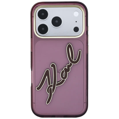 Deksel for Apple iPhone 18 Pro Max / 17 Pro Max, Karl Lagerfeld, IML Big Signature Resin Logo Metallramme, Burgunder