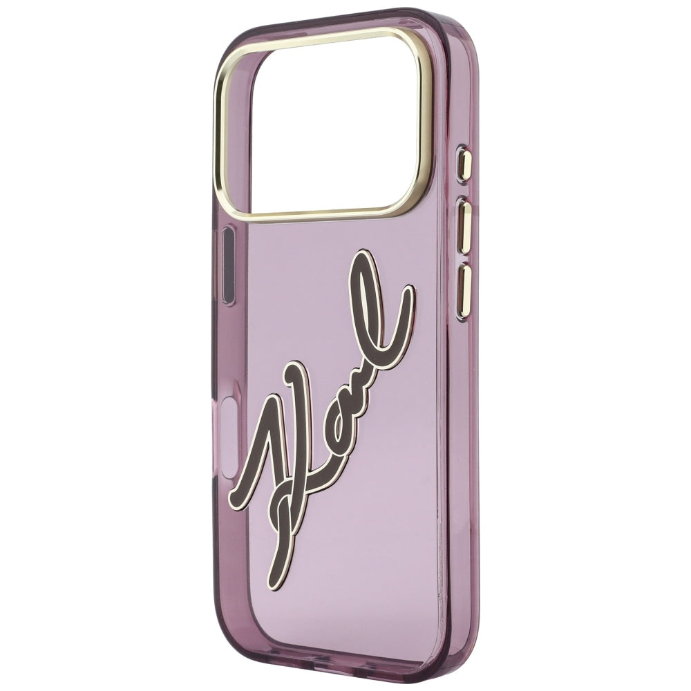 Deksel for Apple iPhone 18 Pro Max / 17 Pro Max, Karl Lagerfeld, IML Big Signature Resin Logo Metallramme, Burgunder