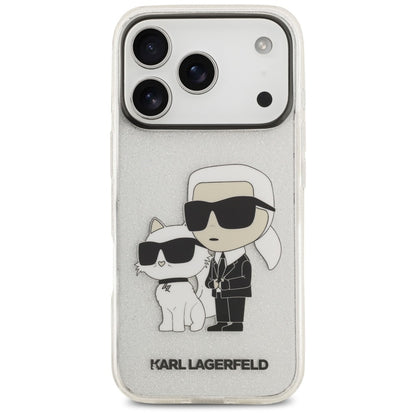Deksel til Apple iPhone 18 Pro Max / 17 Pro Max, Karl Lagerfeld, IML Glitter Karl and Choupette NFT, gjennomsiktig