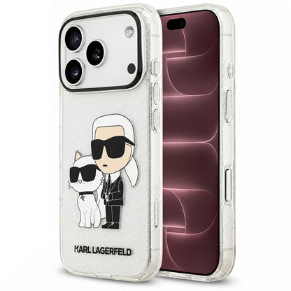 Deksel til Apple iPhone 18 Pro Max / 17 Pro Max, Karl Lagerfeld, IML Glitter Karl and Choupette NFT, gjennomsiktig