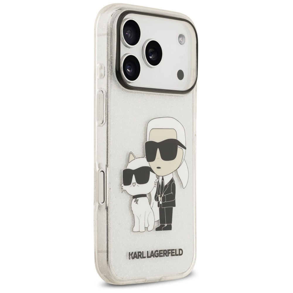 Deksel til Apple iPhone 18 Pro Max / 17 Pro Max, Karl Lagerfeld, IML Glitter Karl and Choupette NFT, gjennomsiktig