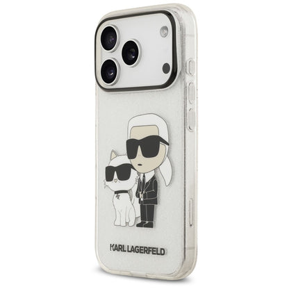 Deksel til Apple iPhone 18 Pro Max / 17 Pro Max, Karl Lagerfeld, IML Glitter Karl and Choupette NFT, gjennomsiktig