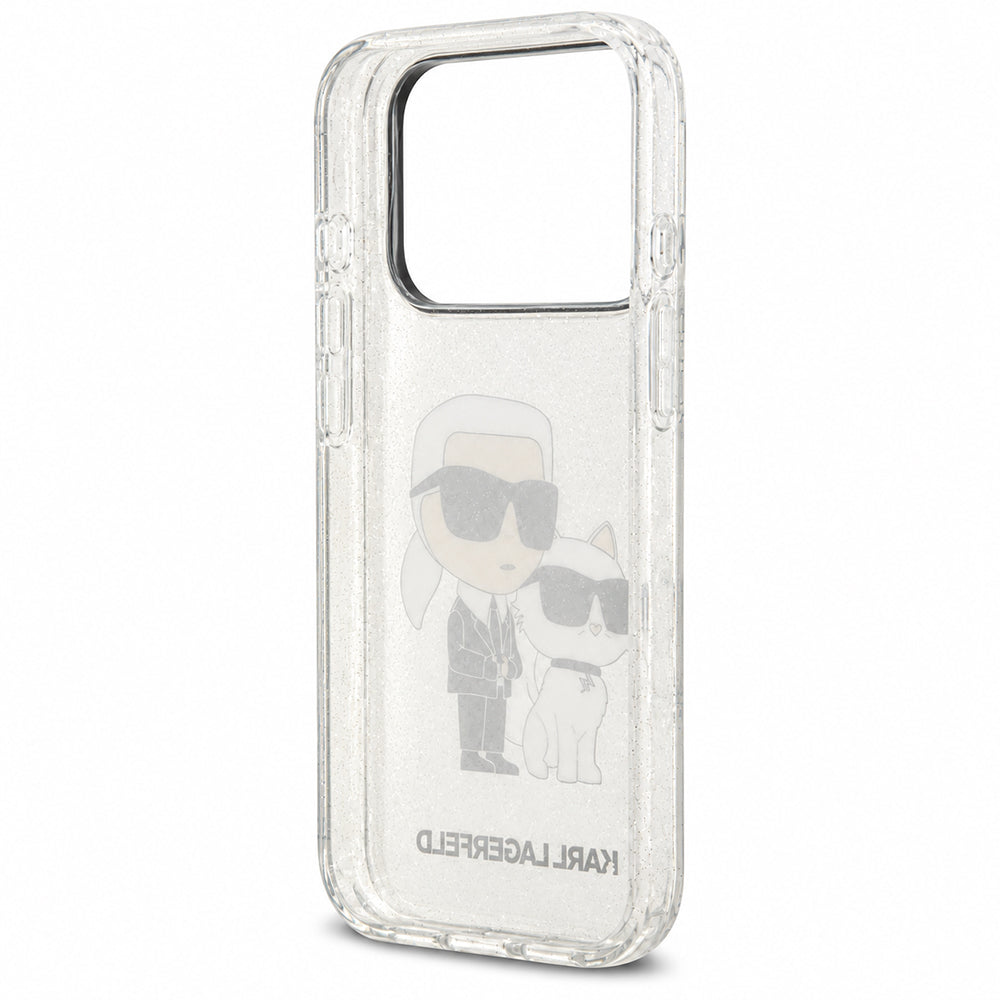 Deksel til Apple iPhone 18 Pro Max / 17 Pro Max, Karl Lagerfeld, IML Glitter Karl and Choupette NFT, gjennomsiktig