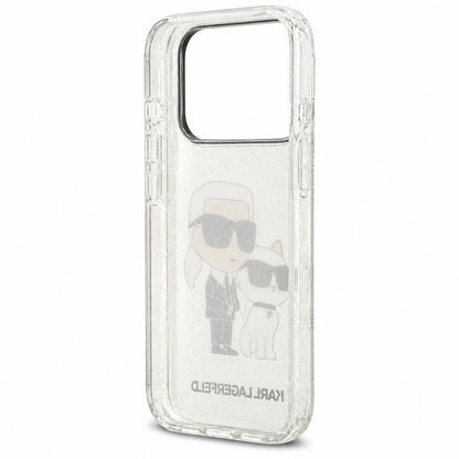 Deksel til Apple iPhone 18 Pro Max / 17 Pro Max, Karl Lagerfeld, IML Glitter Karl and Choupette NFT, gjennomsiktig