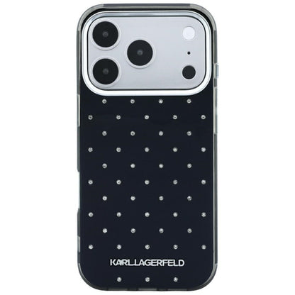 Deksel for Apple iPhone 18 Pro Max / 17 Pro Max, Karl Lagerfeld, IML Rhinestones og Elektroplettert Logo, Svart