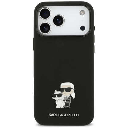 Deksel til Apple iPhone 18 Pro Max / 17 Pro Max, Karl Lagerfeld, Karl & Choupette Metal Pin, svart
