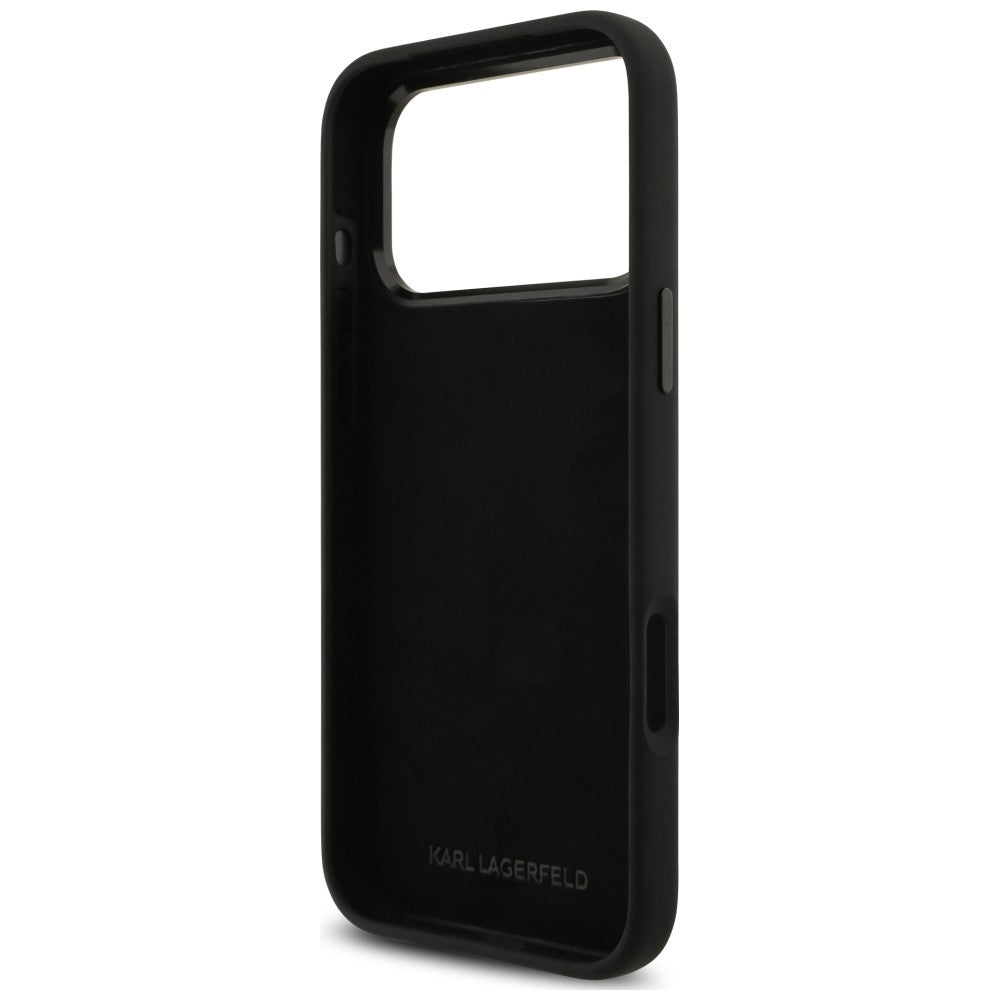 Deksel til Apple iPhone 18 Pro Max / 17 Pro Max, Karl Lagerfeld, Karl & Choupette Metal Pin, svart