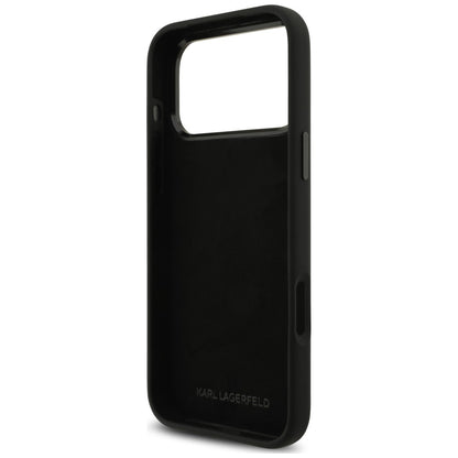 Deksel til Apple iPhone 18 Pro Max / 17 Pro Max, Karl Lagerfeld, Karl & Choupette Metal Pin, svart