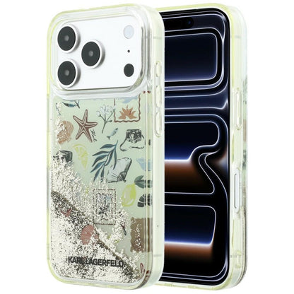 Deksel for Apple iPhone 18 Pro Max / 17 Pro Max, Karl Lagerfeld, Liquid Glitter Beach and Sand, Beige