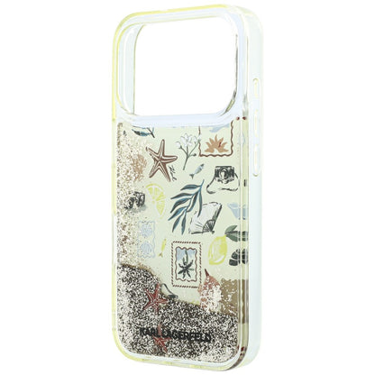 Deksel for Apple iPhone 18 Pro Max / 17 Pro Max, Karl Lagerfeld, Liquid Glitter Beach and Sand, Beige
