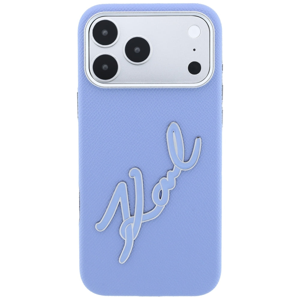 Deksel for Apple iPhone 18 Pro Max / 17 Pro Max, Karl Lagerfeld, Smooth Big Resin Signature Logo, Bleu