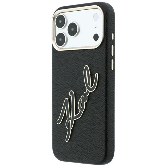 Deksel for Apple iPhone 18 Pro Max / 17 Pro Max, Karl Lagerfeld, Smooth Big Resin Signature Logo, Svart