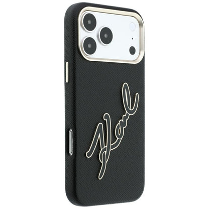 Deksel for Apple iPhone 18 Pro Max / 17 Pro Max, Karl Lagerfeld, Smooth Big Resin Signature Logo, Svart