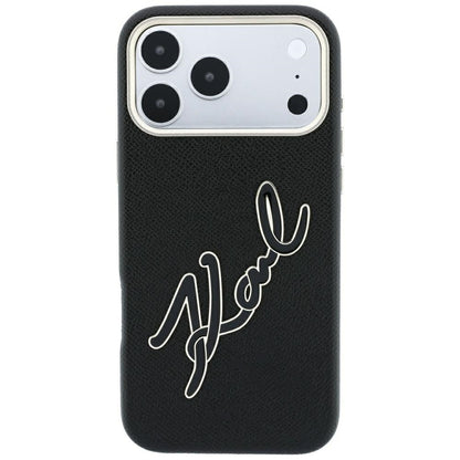 Deksel for Apple iPhone 18 Pro Max / 17 Pro Max, Karl Lagerfeld, Smooth Big Resin Signature Logo, Svart