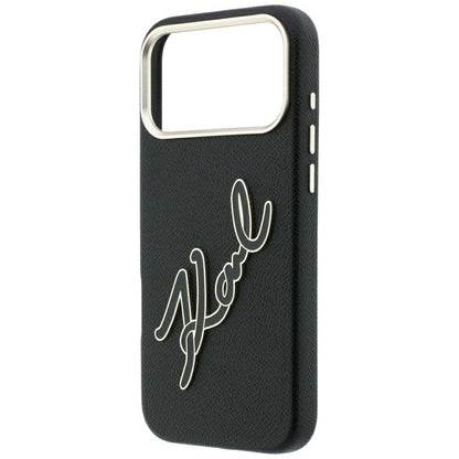 Deksel for Apple iPhone 18 Pro Max / 17 Pro Max, Karl Lagerfeld, Smooth Big Resin Signature Logo, Svart
