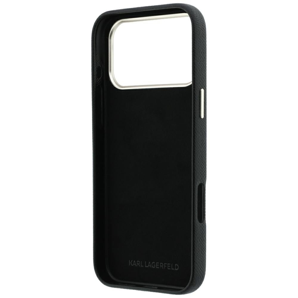 Deksel for Apple iPhone 18 Pro Max / 17 Pro Max, Karl Lagerfeld, Smooth Big Resin Signature Logo, Svart