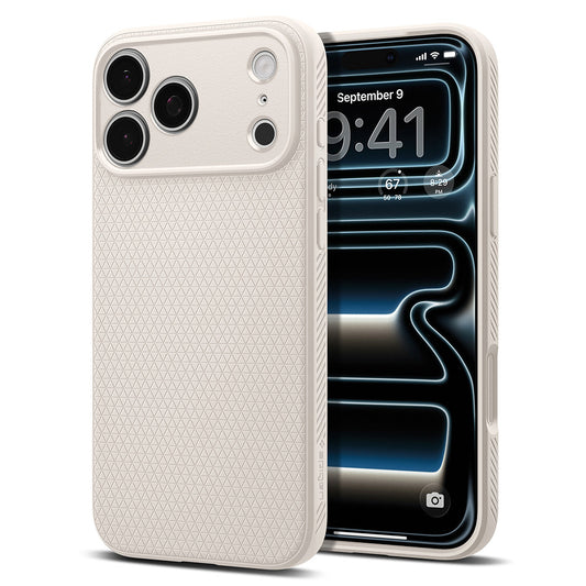 Deksel for Apple iPhone 18 Pro Max / 17 Pro Max, Spigen, Liquid Air, Beige ACS12114