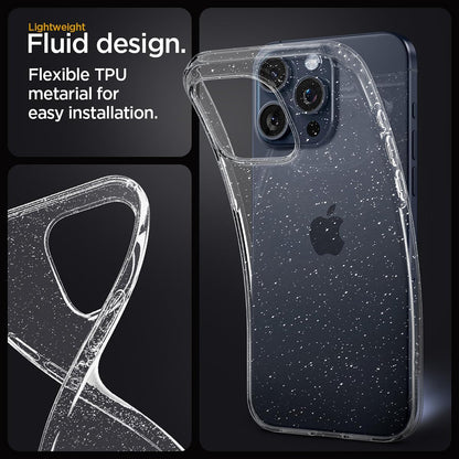 Deksel for Apple iPhone 18 Pro Max / 17 Pro Max, Techsuit, SparkleSkin, Transparent