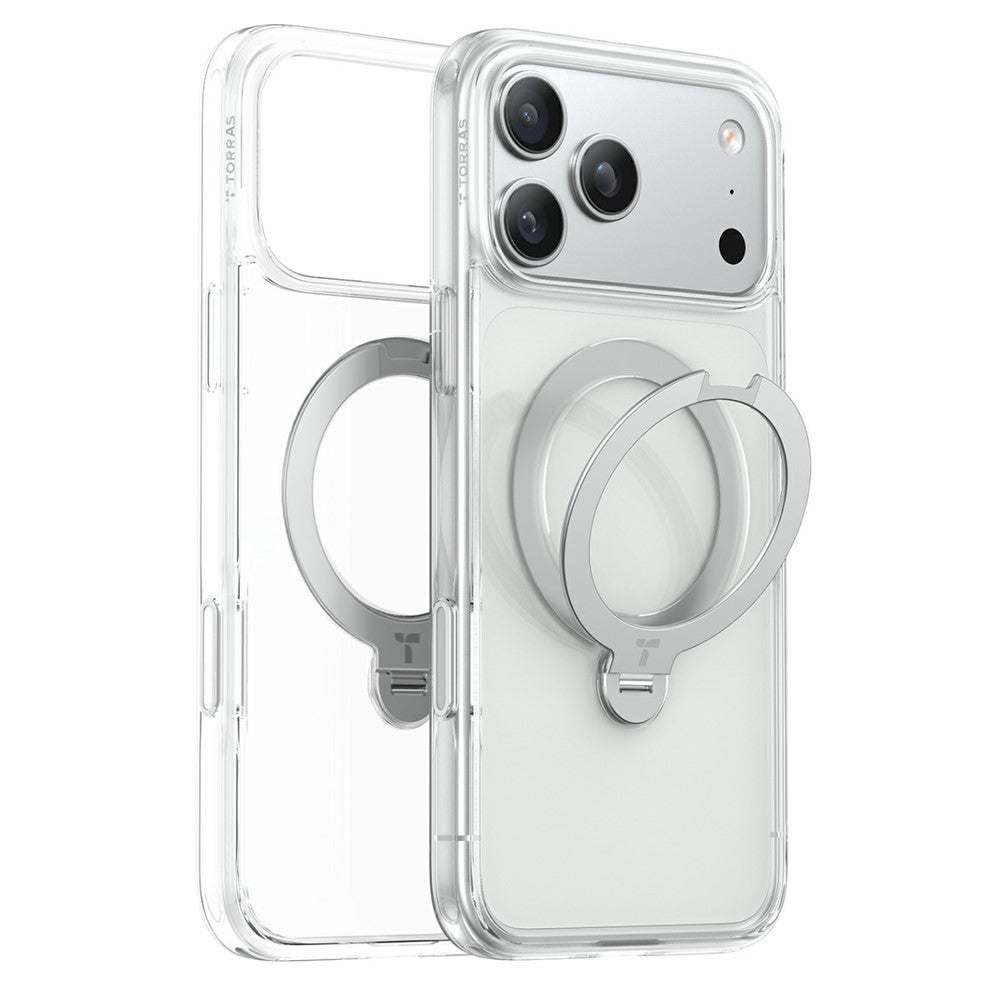 MagSafe-deksel for Apple iPhone 18 Pro Max / 17 Pro Max, Torras, Ostand Spin, Transparent