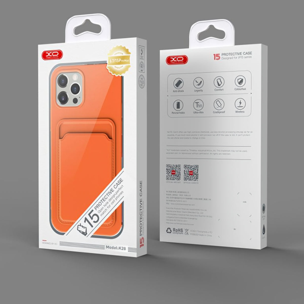 Deksel for Apple iPhone 15 Pro Max, XO Design, Kortspor, Lilla