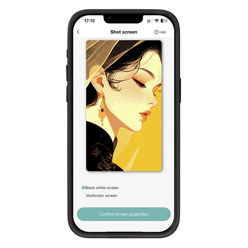 Deksel for Apple iPhone 14 Pro Max, OEM, Tilpasset E-Ink-skjerm, Svart