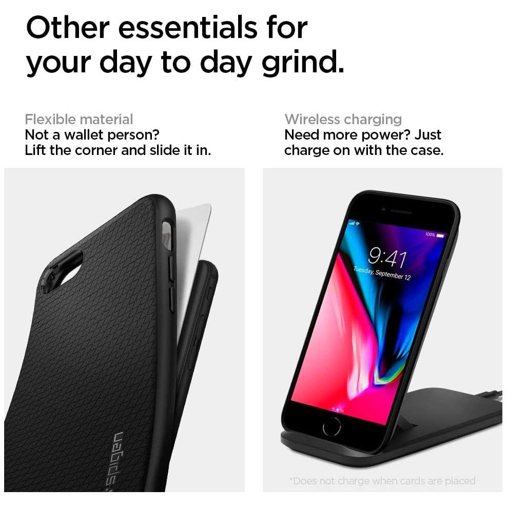 Deksel for Apple iPhone SE (2022) / SE (2020) / 8 / 7, Spigen, Liquid Air, Svart 042CS20511