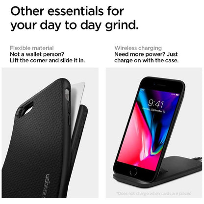 Deksel for Apple iPhone SE (2022) / SE (2020) / 8 / 7, Spigen, Liquid Air, Svart 042CS20511