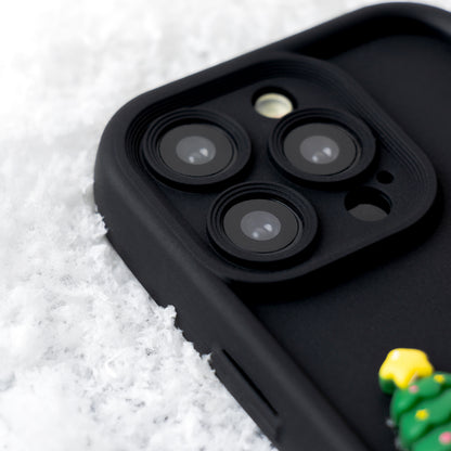 Deksel for Apple iPhone 15 Pro, OEM, Ultra Trendy 3D Christmas, Svart