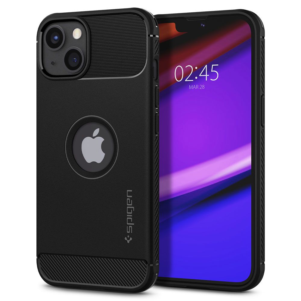 Deksel for Apple iPhone 13, Spigen, Rugged Armor, Svart ACS03518