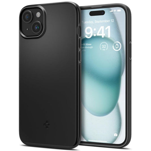 Deksel for Apple iPhone 15, Spigen, Thin Fit, Svart ACS06776