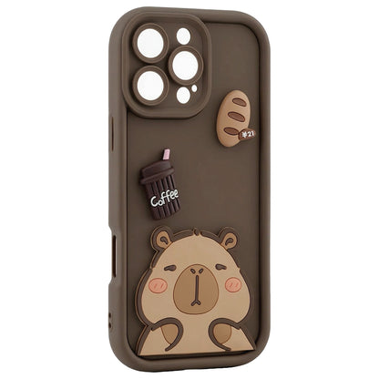 Deksel til Apple iPhone 13, OEM, Ultra Trendy 3D Capybara, Brun