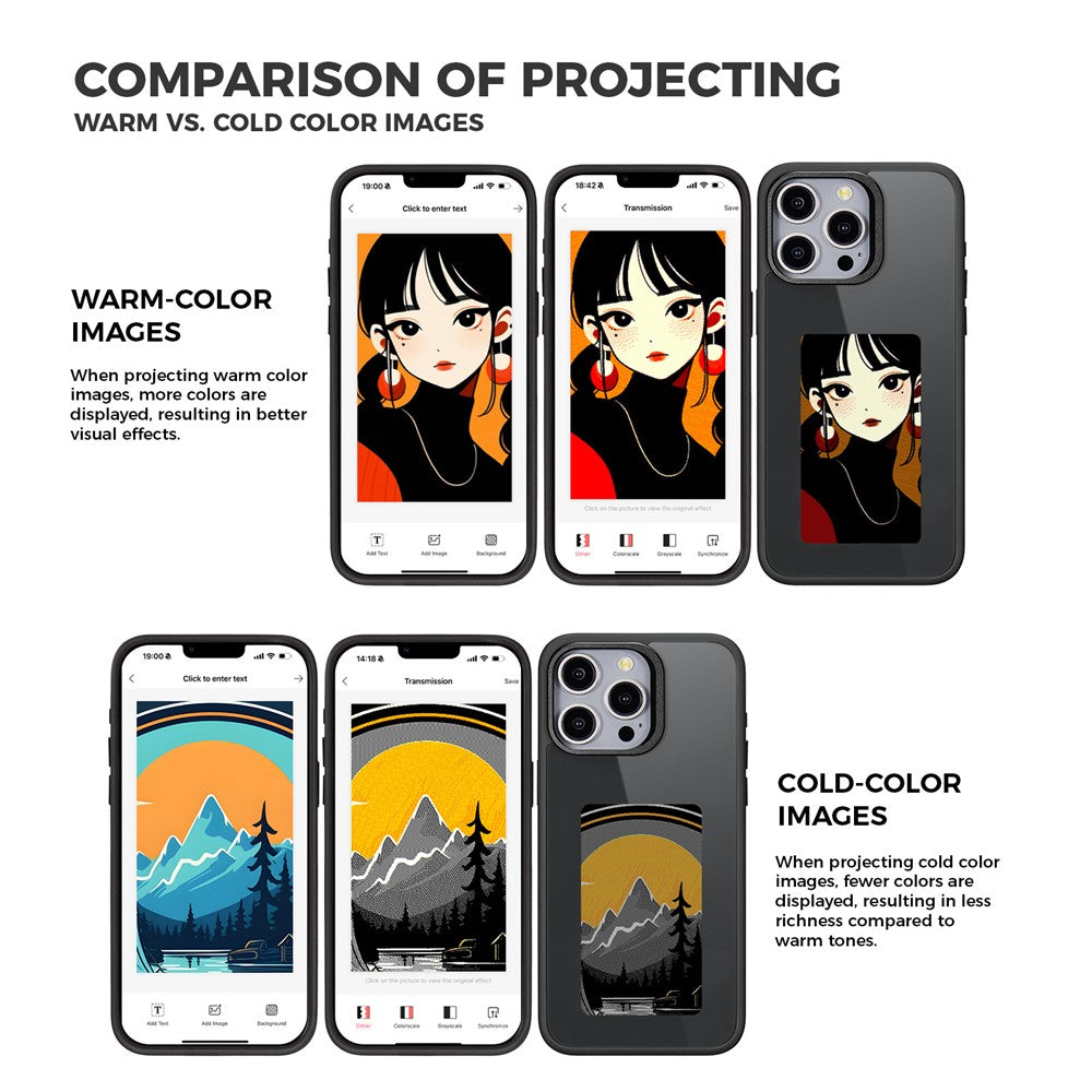 Deksel for Apple iPhone 13 Pro Max, OEM, Tilpasset E-Ink-skjerm, Svart