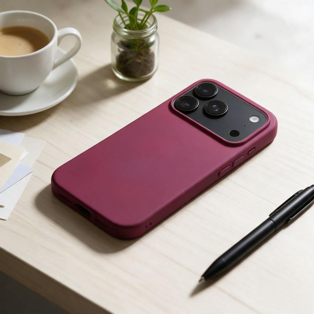Deksel til Apple iPhone 18 Pro / iPhone 17 Pro, OEM, silikon, vinrød