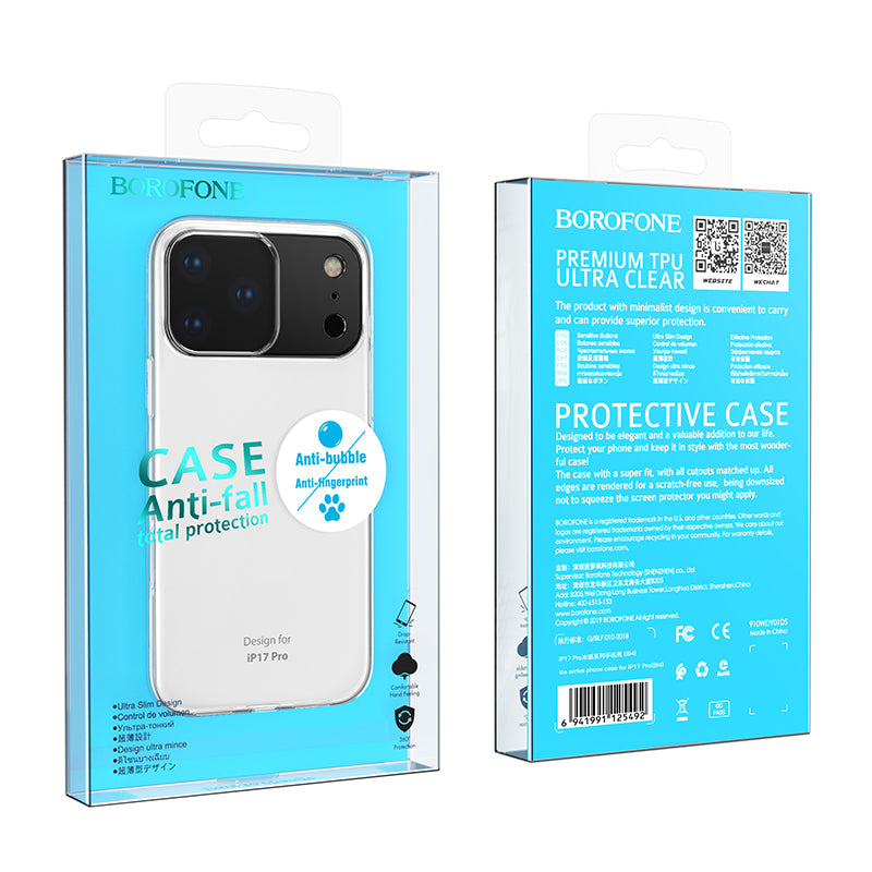 Deksel for Apple iPhone 17 Pro Max, Borofone, BI4 Ice, Transparent