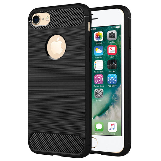 Deksel for Apple iPhone 8 / 7, Techsuit, Karbon, Svart