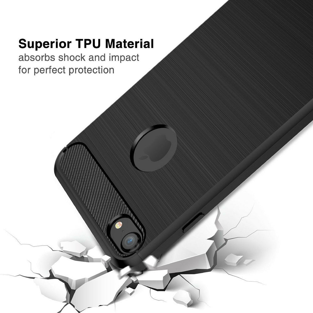 Deksel for Apple iPhone 8 / 7, Techsuit, Karbon, Svart