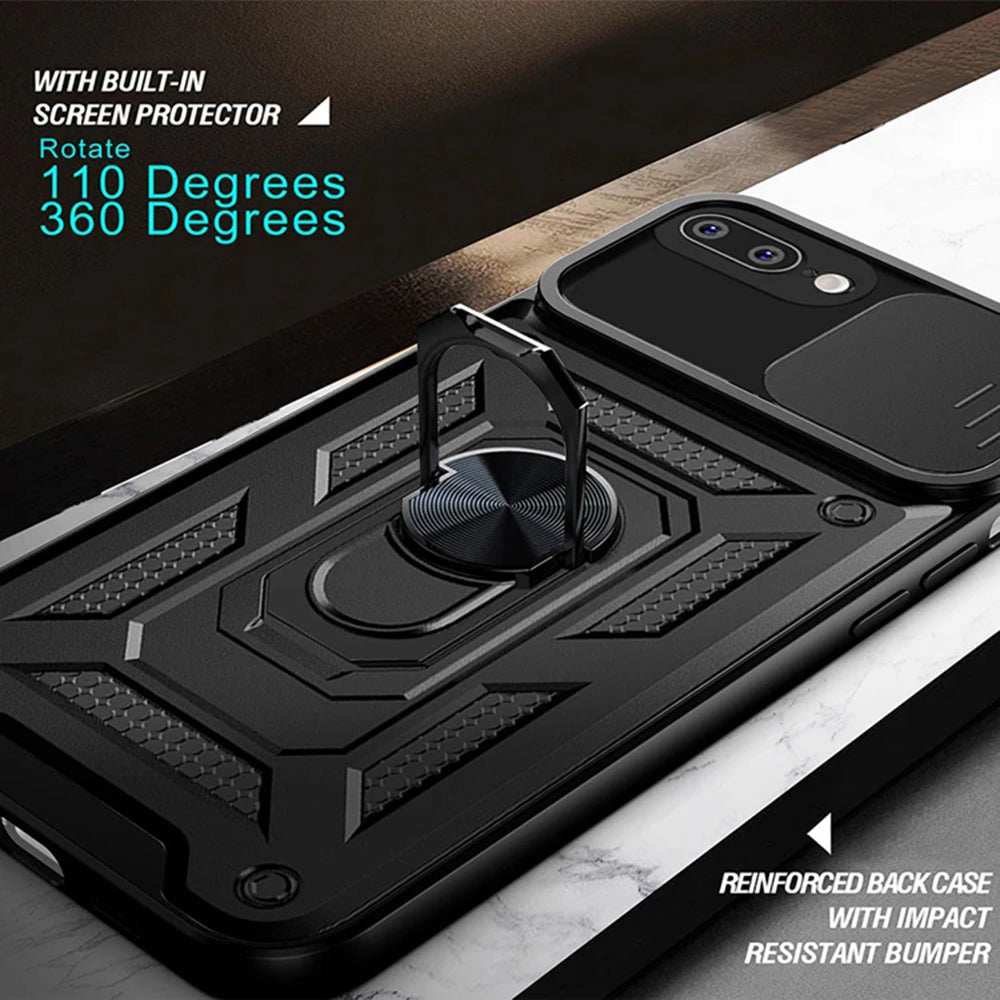 Deksel for Apple iPhone 8 Plus / 7 Plus, Techsuit, CamShield, Svart
