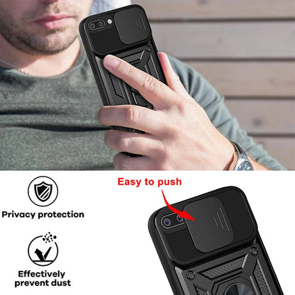 Deksel for Apple iPhone 8 Plus / 7 Plus, Techsuit, CamShield, Svart