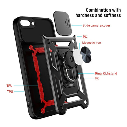 Deksel for Apple iPhone 8 Plus / 7 Plus, Techsuit, CamShield, Svart
