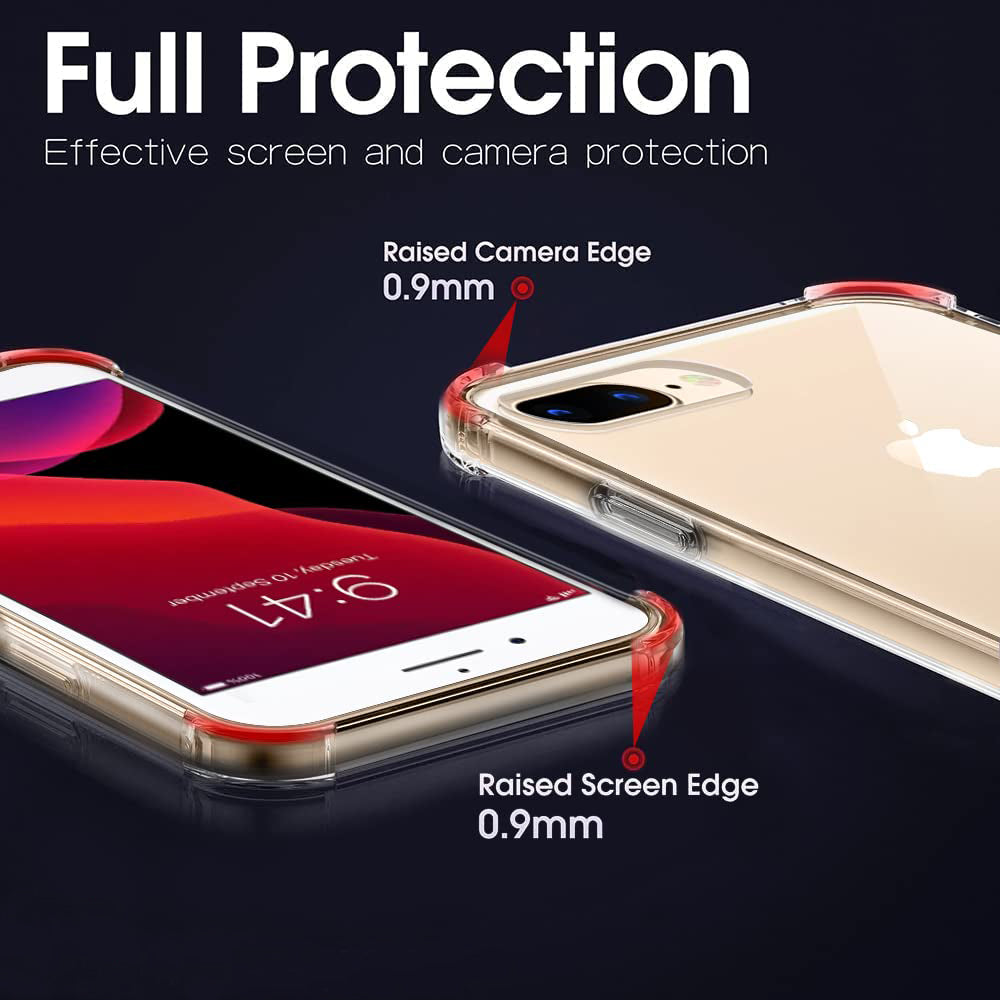 Deksel for Apple iPhone 8 Plus / 7 Plus, Techsuit, Støtsikker Klar, Transparent
