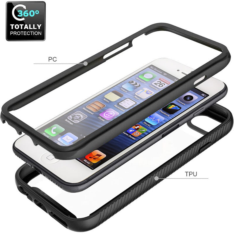 Deksel for Apple iPhone SE (2016) / 5 / 5s, Techsuit, Defense360 Pro, Svart