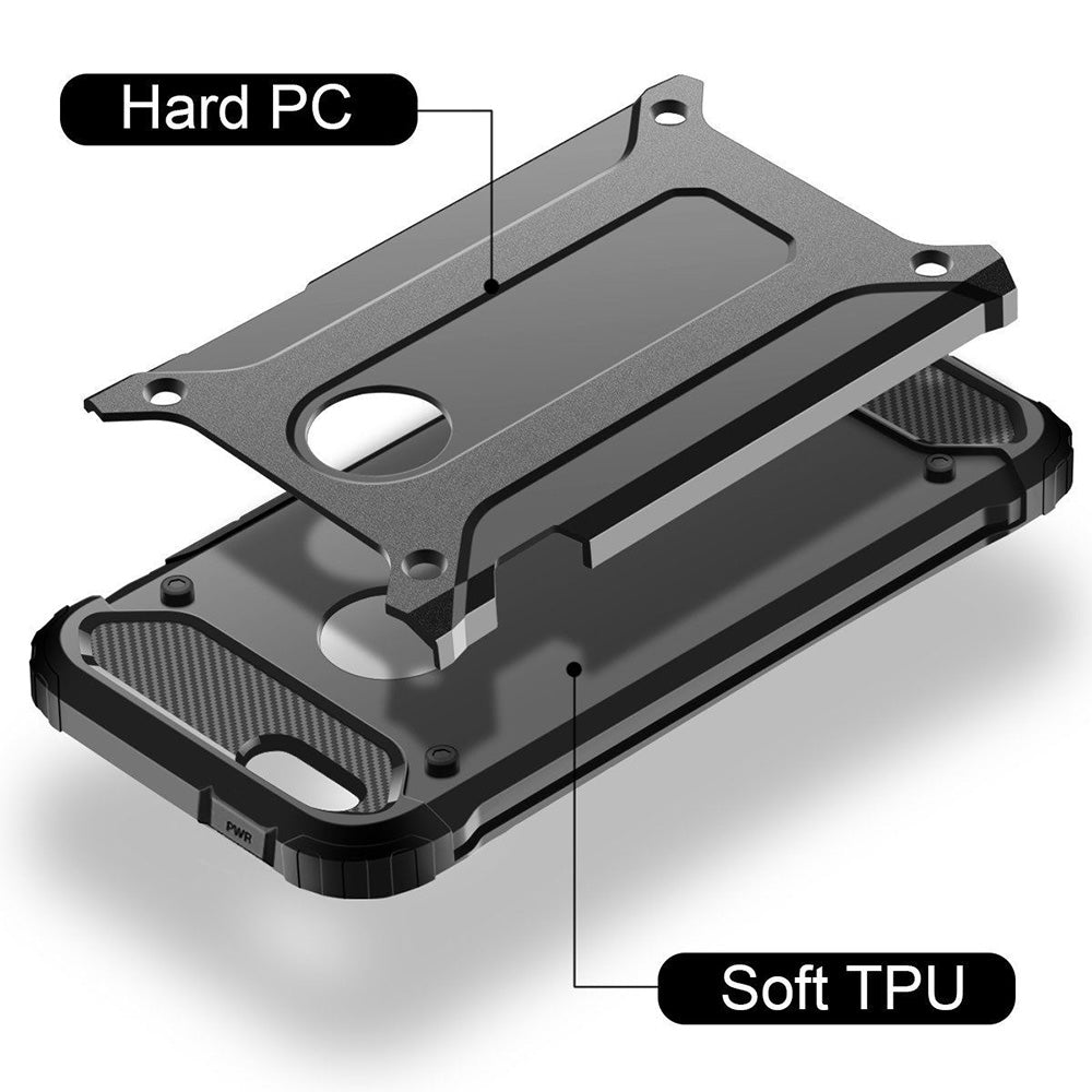 Deksel for Apple iPhone SE (2016) / 5 / 5s, Techsuit, Hybrid Armor, Svart