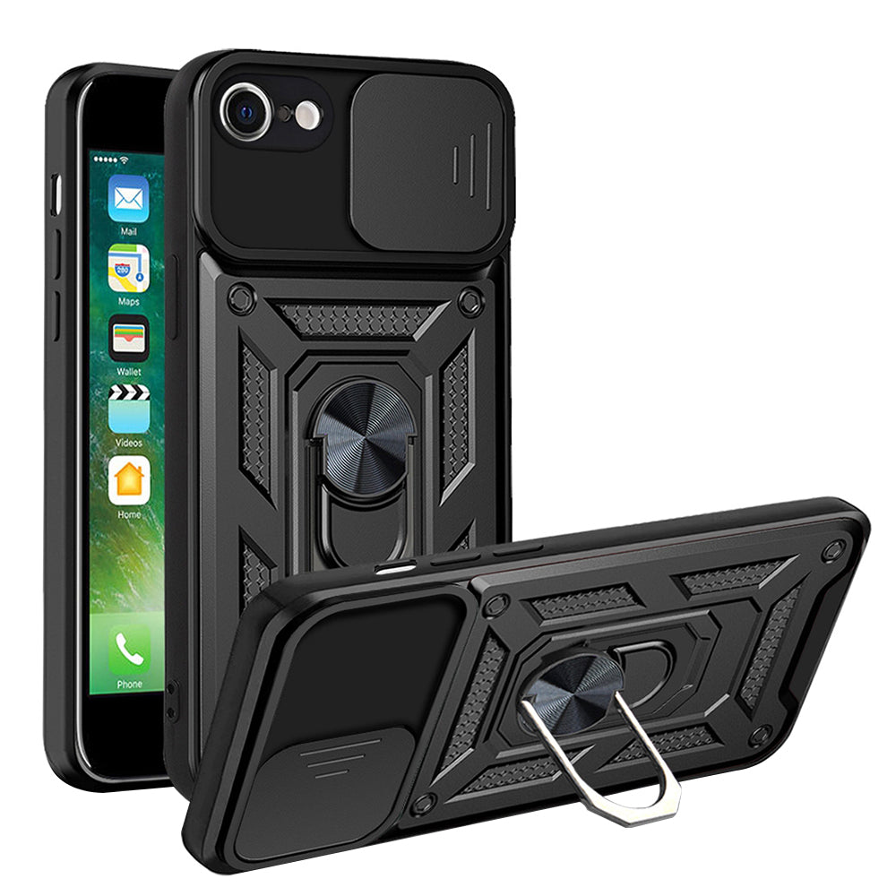Deksel for Apple iPhone SE (2022) / SE (2020) / 8 / 7, Techsuit, CamShield, Svart