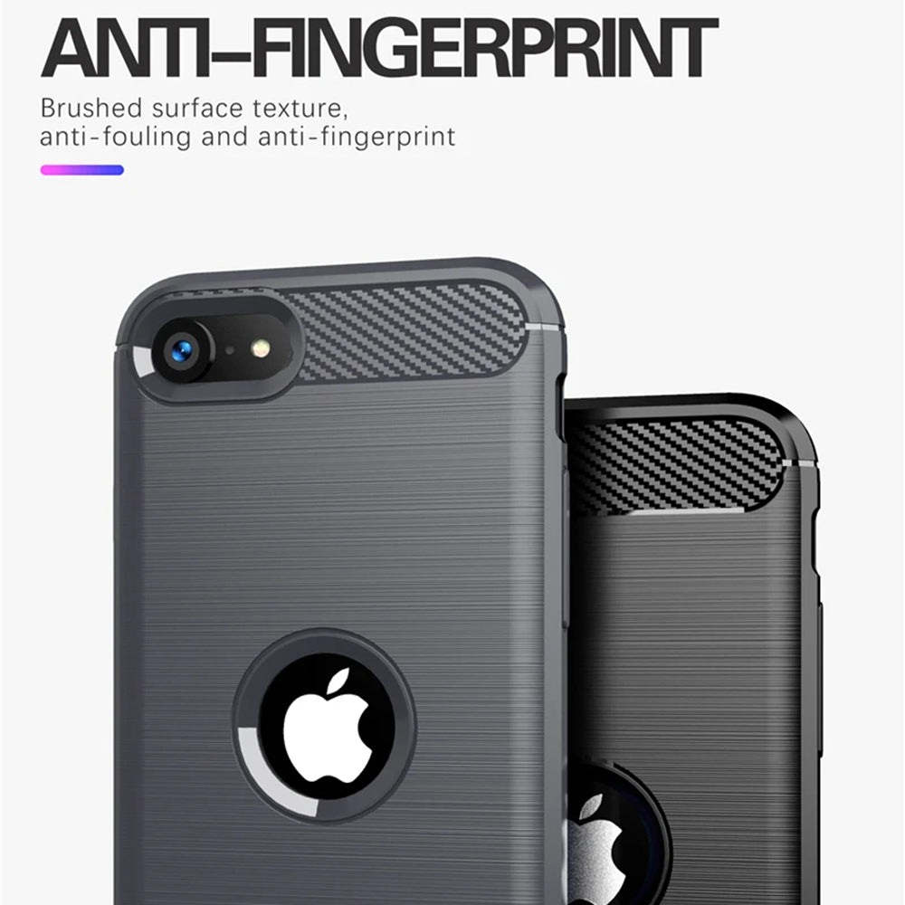 Deksel for Apple iPhone SE (2022) / SE (2020), Techsuit, Karbon, Svart